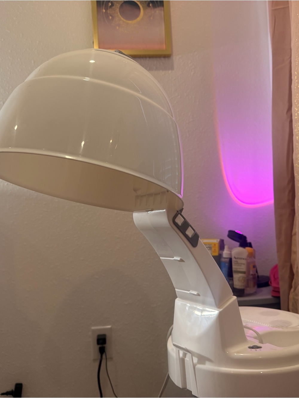 White Hooded Hair Steamer for Women - Salon Drying Hood